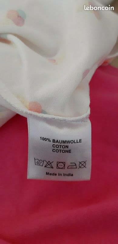 Robe Sans Manches Magic Balloon Fille Taille 3T - Coton, Imprimé Rayé Saumon/or, Thème Jardin