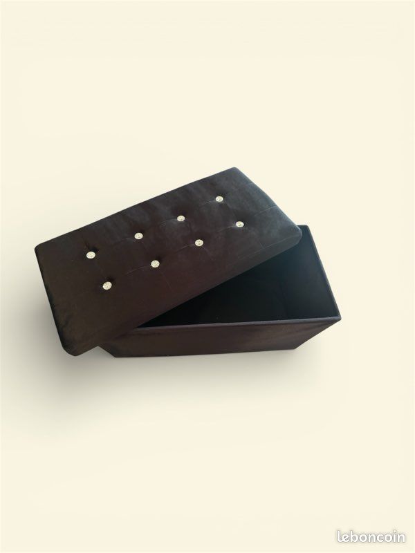 Banc coffre velours noir (image 2)