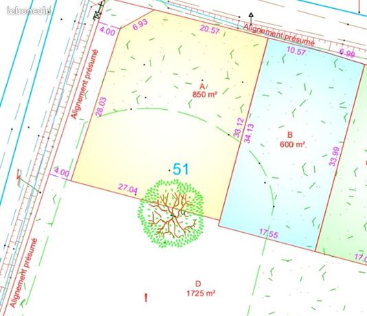 Terrain 852 m² Clerlande
