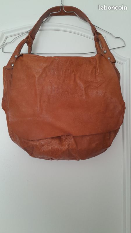 Sac à mains tout cuir marron (image 2)