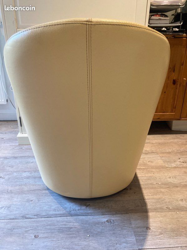 Fauteuil cabriolet cuir jaune sable (image 2)