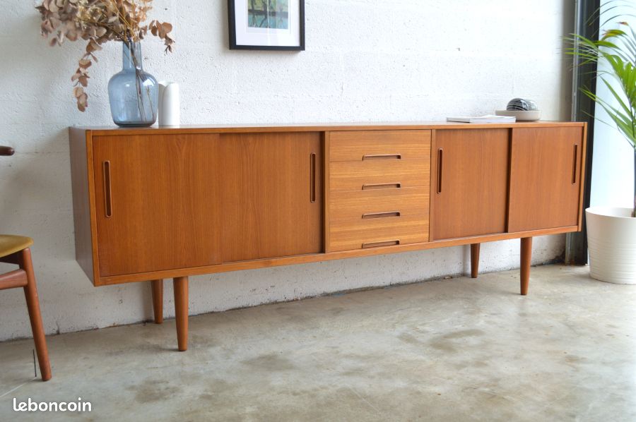Enfilade en teck par Nils Jonsson 220 cm (image 4)