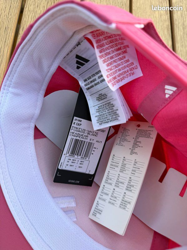Casquette Adidas rose avec inscription brodée en blanc en coton (image 6)