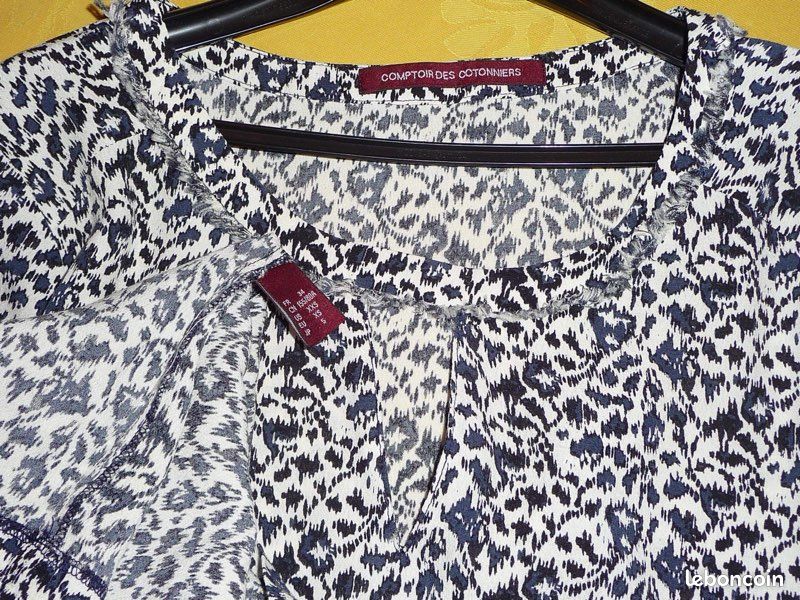 Pull Blouse Comptoir Des Cotonniers – Taille 34 – Imprimé Léopard Marron – Neuf Avec étiquettes