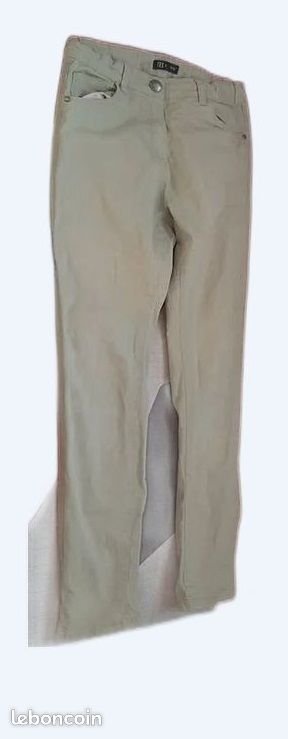 Pantalon en coton vert marque Tex, enfant, 12 ans (image 1)