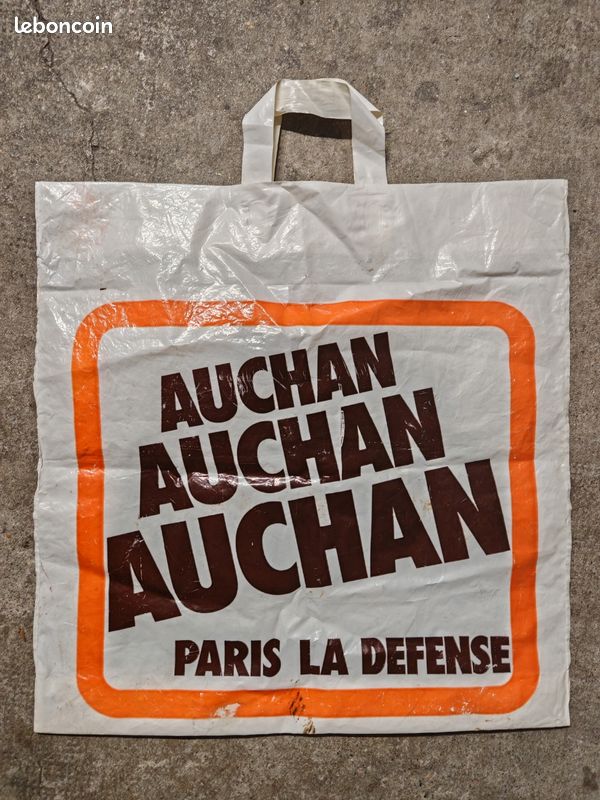 Sac plastique vintage publicitaire auchan Collection