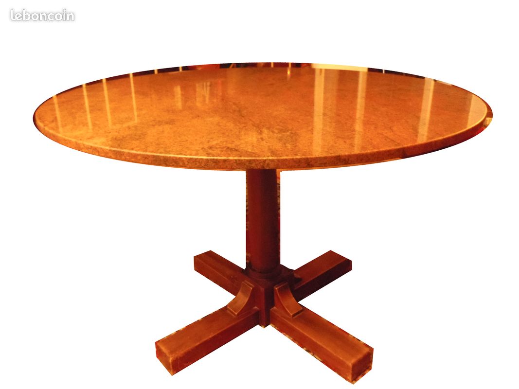 Toujours en vente Duo table granit indira rouge + guéridon (image 1)