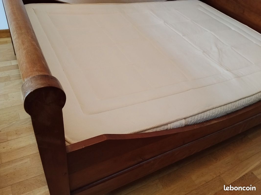 LIT ANCIEN EN bois avec Baldaquin et Matelas EUR 3.500,00 - PicClick FR