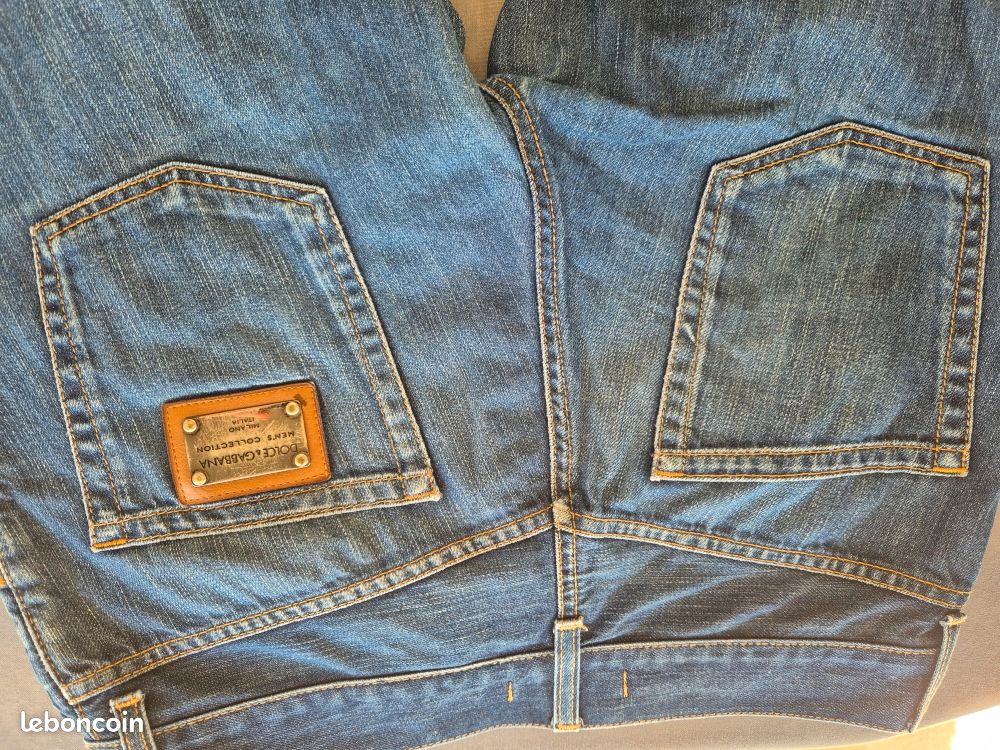 Jean Dolce & Gabbana Homme - Taille 44, Bleu, Coupe Droite - Occasion En Parfait état