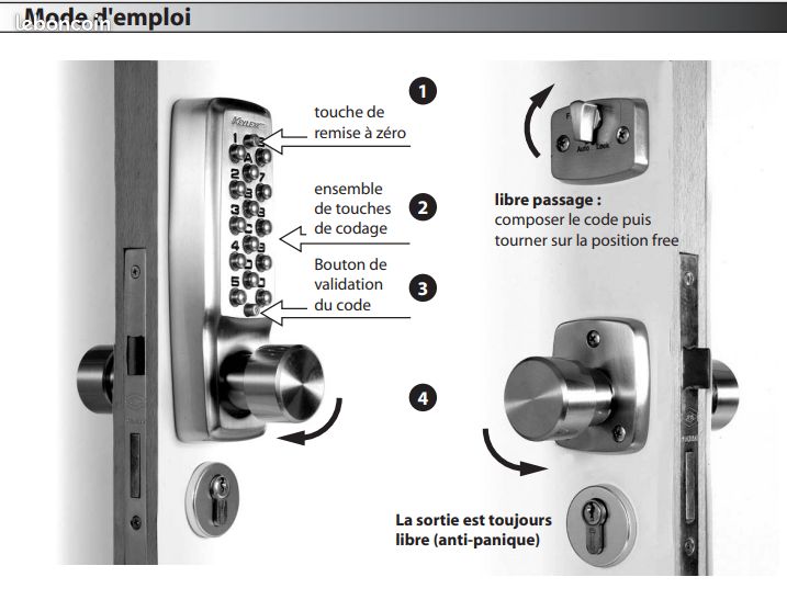 Serrure KEYLEX à code mécanique (image 15)