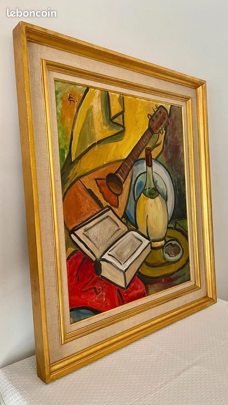 Grand Tableau peinture vintage signé (image 3)