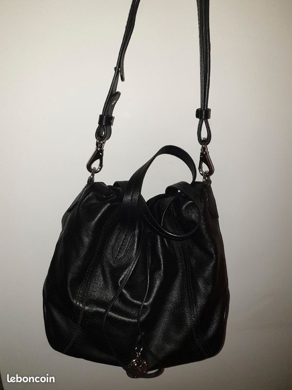 Sac à main en cuir noir Lamarthe (image 3)