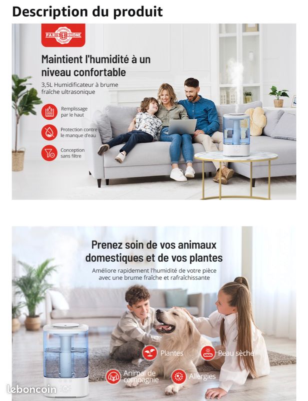 Humidificateur d'air puissant 3.5L à brume froide avec fonctionnalités avancées (image 4)