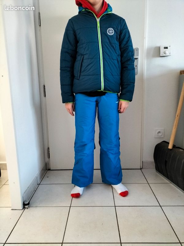 Manteau veste pantalon ski bleu wedze taille 10/12 ans (image 3)