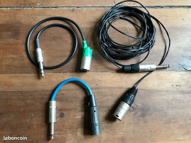Occasion : Lot de divers cables audio ( 8kg ) avec prises Jack, XLR