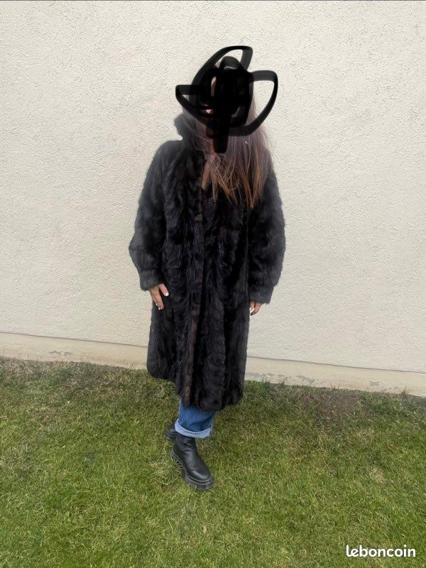 Manteau En Vison Noir - Taille 40-42 - Occasion En Parfait état - Fabriqué En France