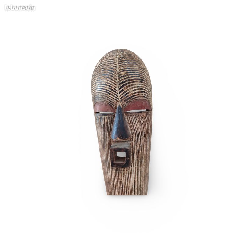 Long masque africain Songye Kifwebe H 66 cm RDC Congo art Africain Art tribal Ethnique Masque vintage en bois fabriqué à la main Sculpture africaine (image 1)