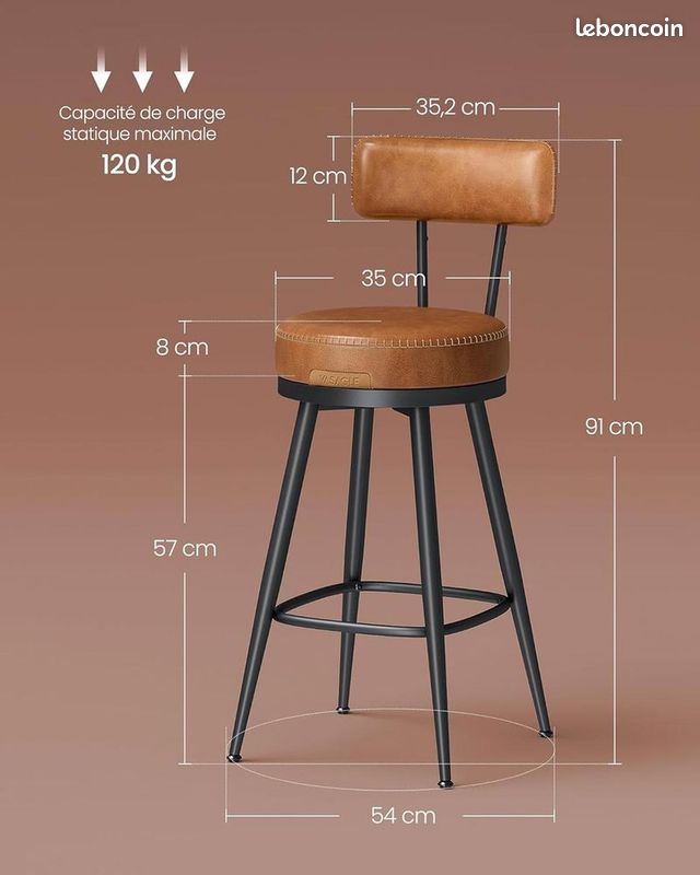 4 Tabourets de bar Vasagle (image 4)