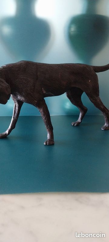 Statuette Vintage Chien De Chasse - Porcelaine Peinte, Vers 1900, Style Napoléon III