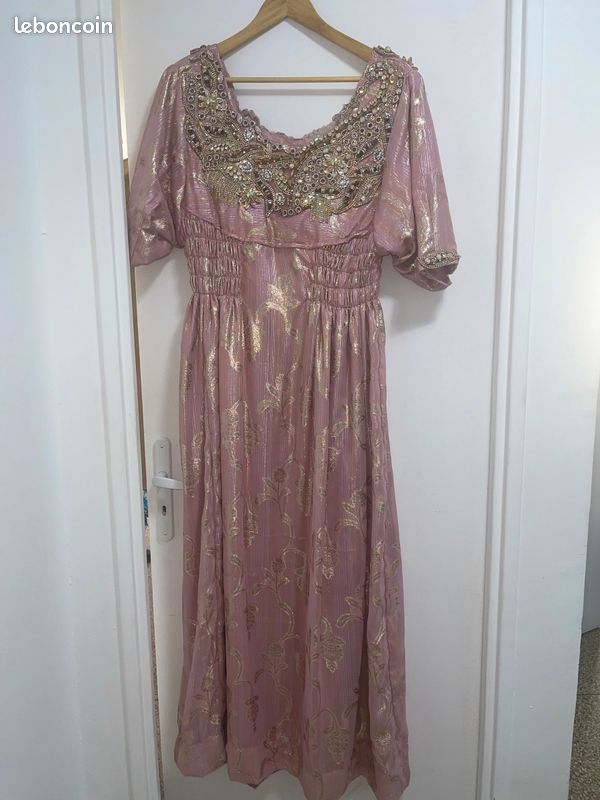 Robe oranaise blouza saumon dorée (image 5)