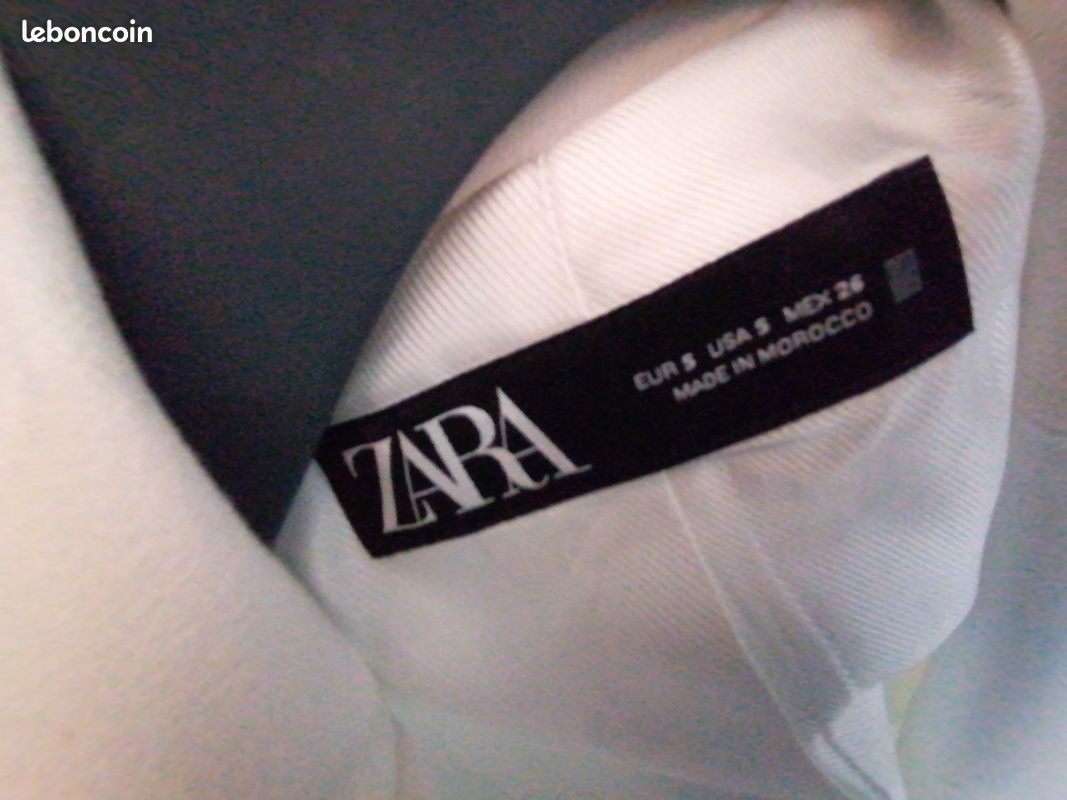 Blazer Zara Long Jacquard Blanc - Neuf Avec étiquette - Taille S - Style Casual