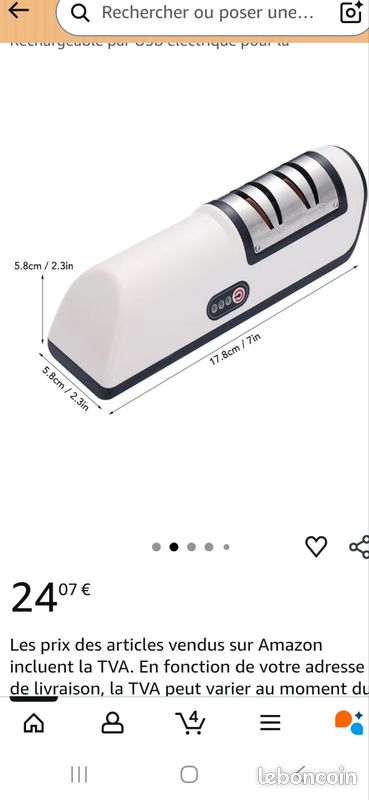 Aiguiseur De Couteaux électrique USB - Aiguise En 5 Secondes, 5 Lames Incluses, Pour Couteaux, Ciseaux Et Tournevis