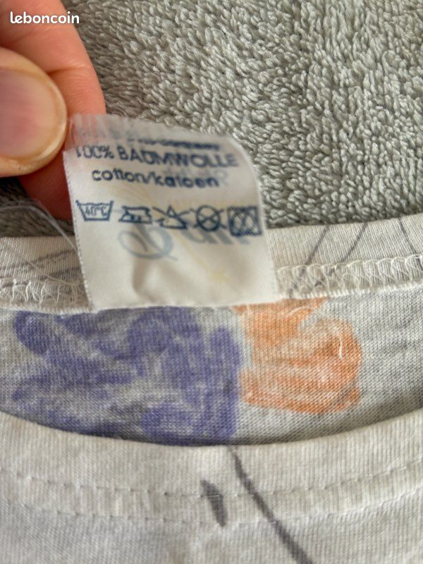 Chemise de nuit blanche à fleurs orange/mauve (image 5)