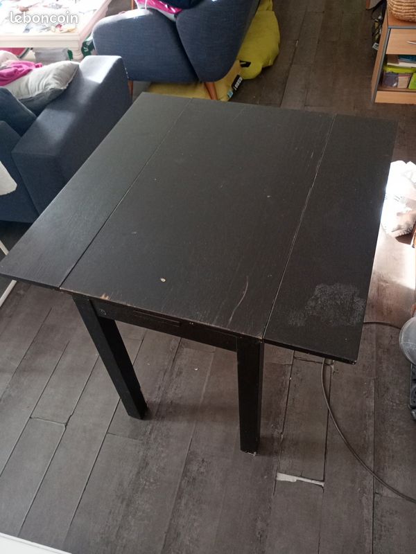 Table d'appoint extensible Ikea en bois, noire (image 2)