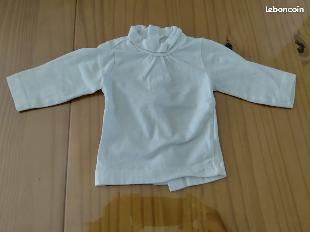 3 mois fille sous-pull blanc (image 1)