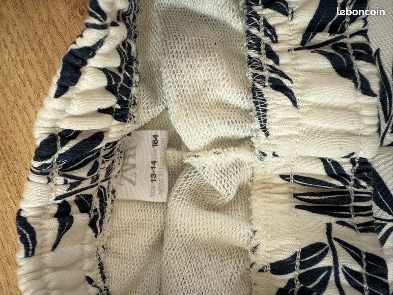 Short imprimé palmiers Zara pour filles, taille 13 ans et 14 ans à