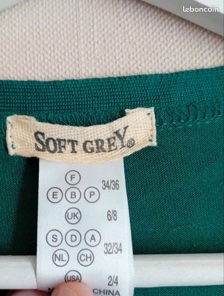 Gilet fin vert Soft Grey – taille S (image 3)