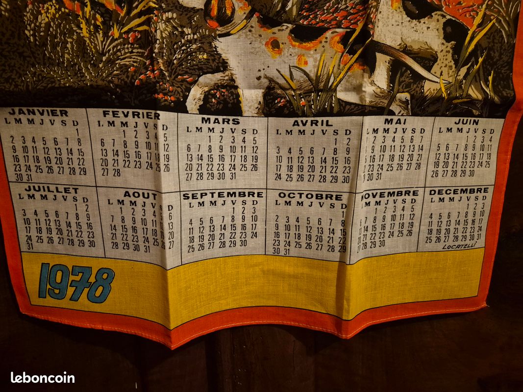 🎂Torchon Calendrier - 1978🎂 (image 7)