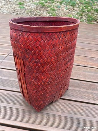 Panier En Osier Tressé Vintage – Forme Hibou – 23,5 Cm