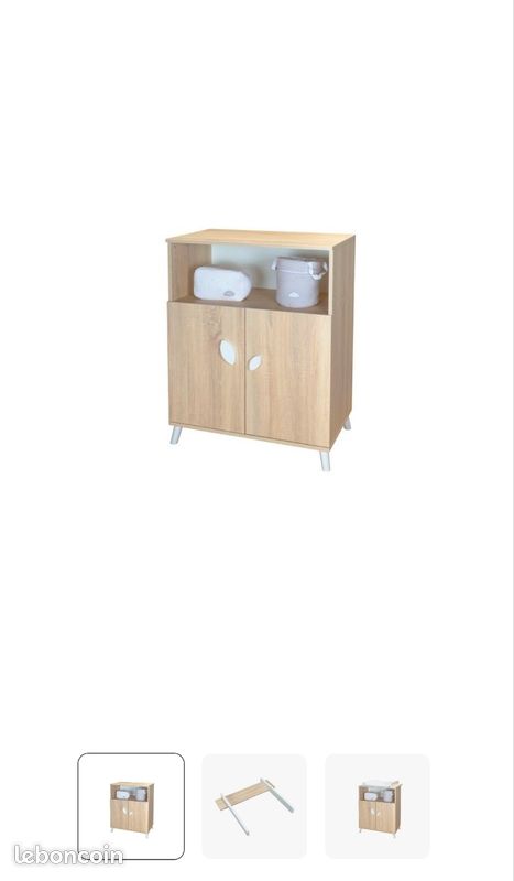 Ensemble chambre bébé complète – Lit évolutif, Armoire & Commode / Table à langer (image 3)
