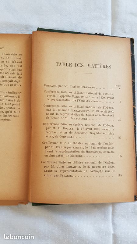 CONFERENCES THEATRE ODEON 1891 lINTHILAC - TOME III (image 3)