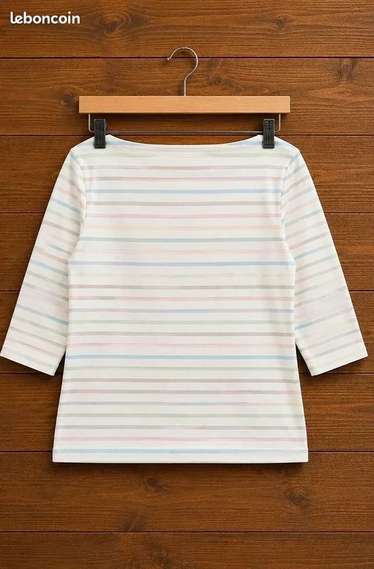 Haut blanc rayé polyamide lycra femme, Saint James, taille L (image 2)