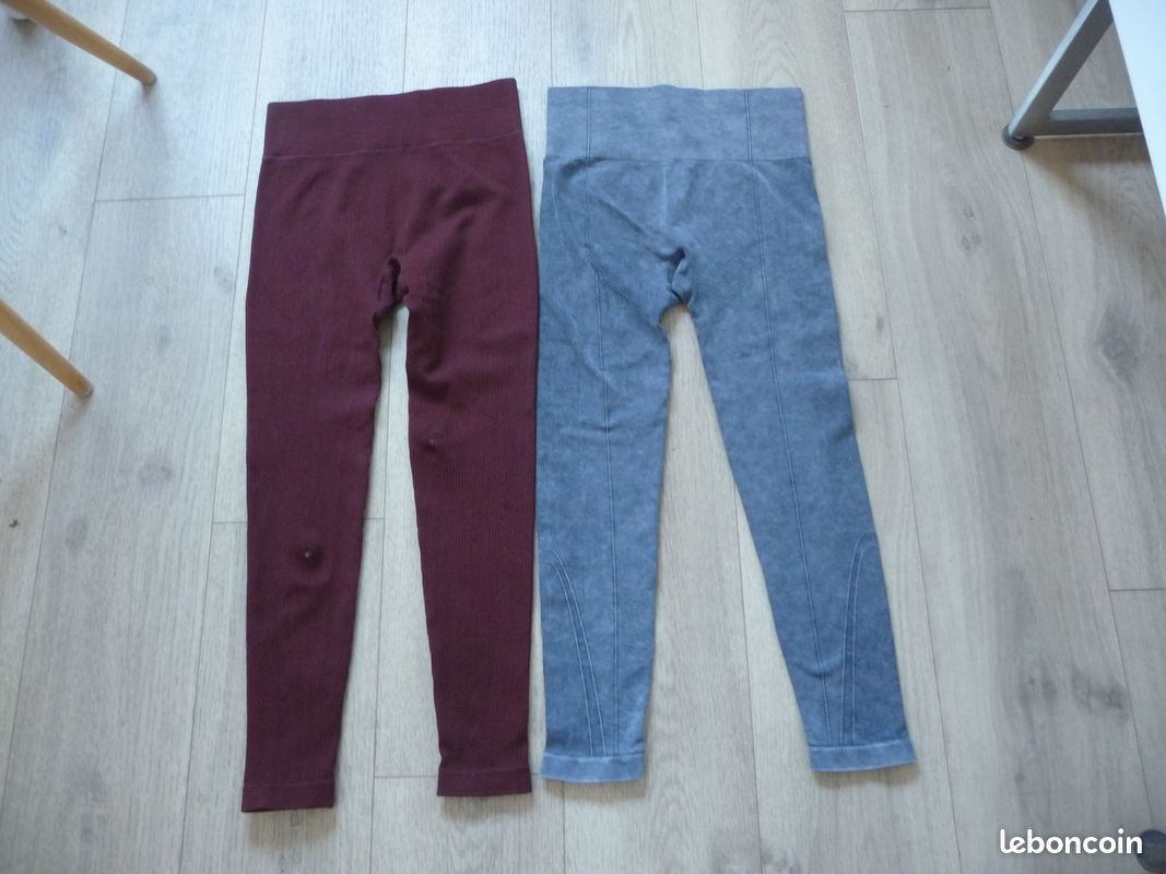 Pantalon equitation femme t. M gris et bordeaux (image 1)