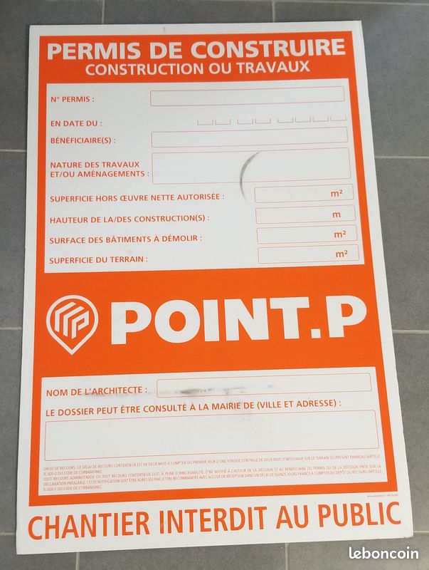 Panneau Permis De Construire Point Pnull