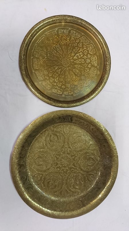 2 Plateaux Marocains Cuivre Ancien (image 3)