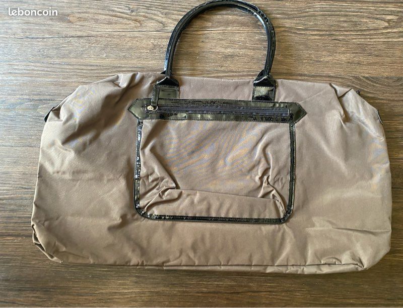 Grand sac de voyage cabas bagage cabine marron (image 1)