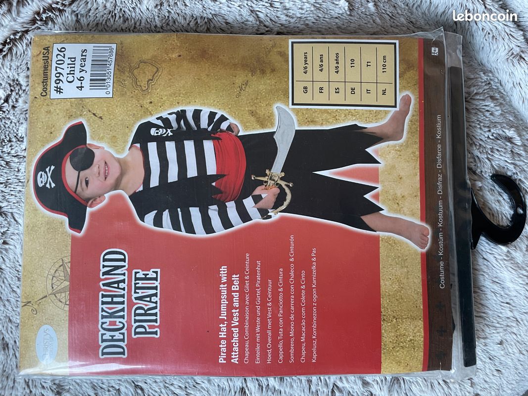 Déguisement garçon pirate 4-6 ans - Neuf (image 1)