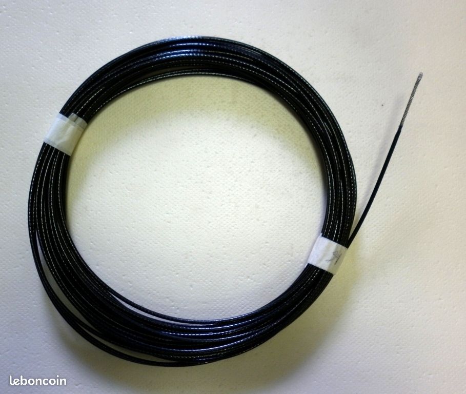 Couronne de 25 m de câble acier inox D 2mm recouvert de rilsan au D 2,7mm (image 1)
