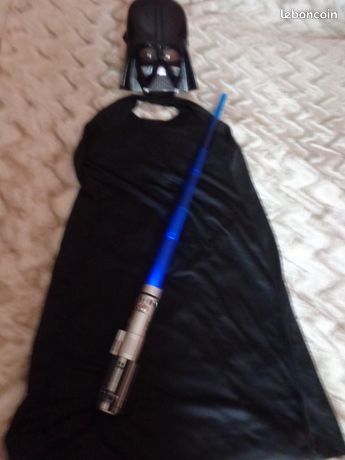 Costume Bambino Jedi Con Spada Laser Blu, Tunica Con Cappuccio, Per Halloween E Feste A Tema Star Wars