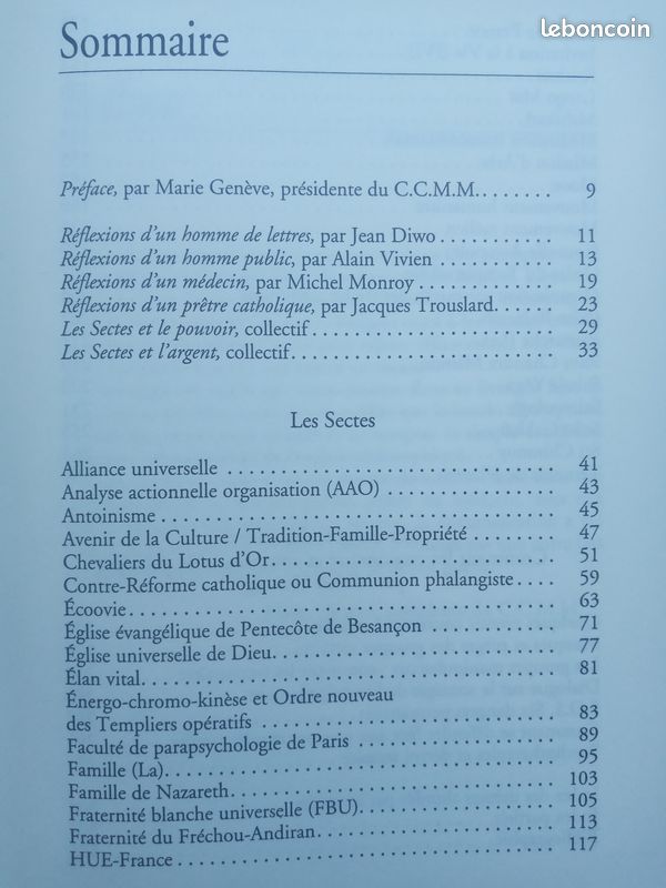 Livre "Les sectes Etat d'urgence, les connaitre et s'en défendre" 322 pages (image 3)
