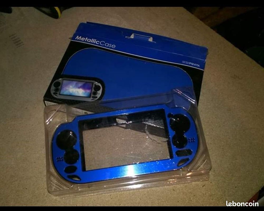 Coque de protection en aluminium métallique coloré pour console PS Vita 1000, coque avec composants clés accessibles, sablée (vert