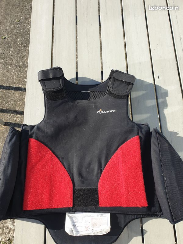 Gilet De Protection Fouganza Body Protecteur Noir - Taille 12/14 Ans - Occasion