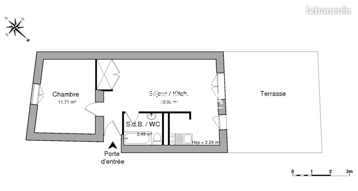 Appartement 2 pièces 38 m² · à Bordeaux · 38 m² · 653 €/mois