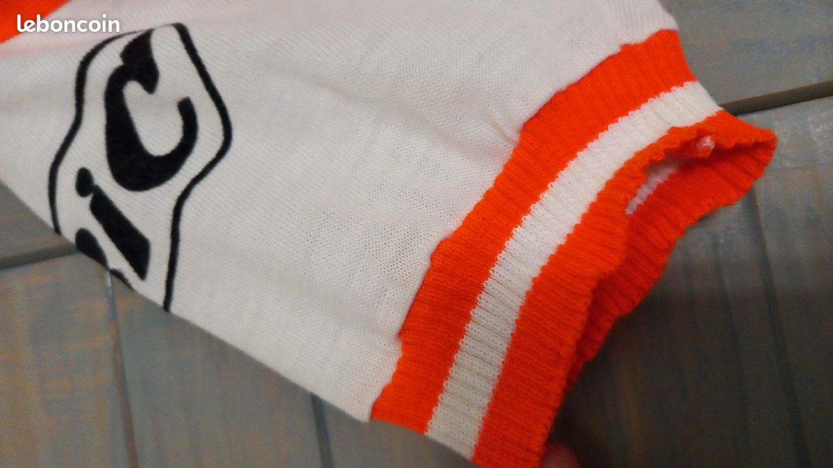 BIC Orange-France Maillot cycliste rétro à manches courtes