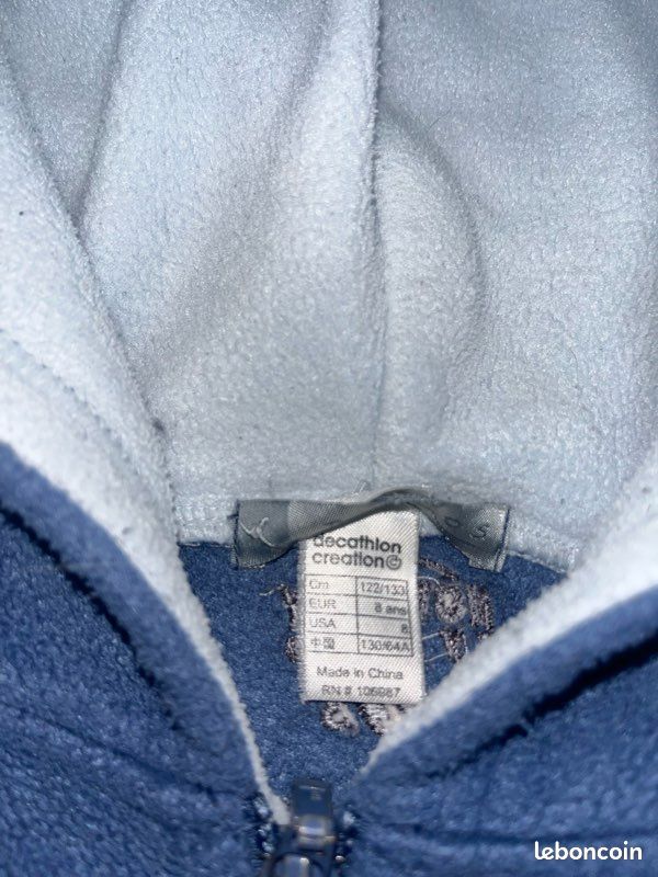 Sweat à Capuche Domyos Pour Garçon - Taille 8 Ans, Bleu Marine, Fermeture éclair Complète