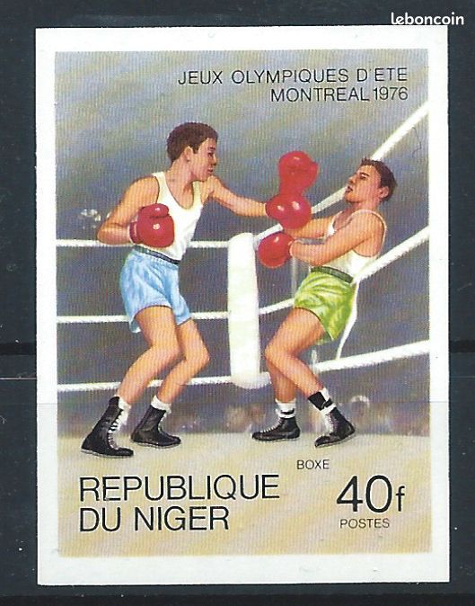 Timbre Niger N°364* * (MNH) 1976 N. Dentelé - J.O de Montréal "Boxe" (image 1)